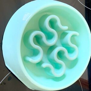 Light Blue Pet Bowl Slow Down Feeder From Smoke Free home​​​